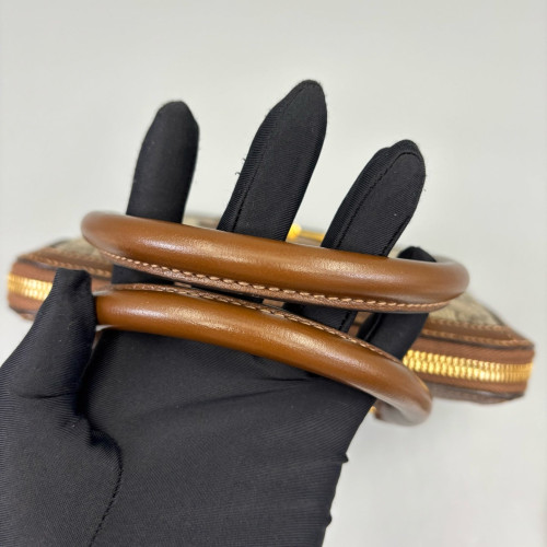 Gucci Small Horsebit 1955 Top Handle GG Supreme Monogram Calfskin Brown Light Brown
