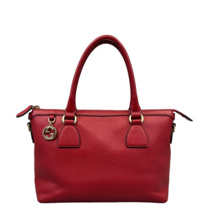 Gucci Tote Bag Grained Calfskin Red
