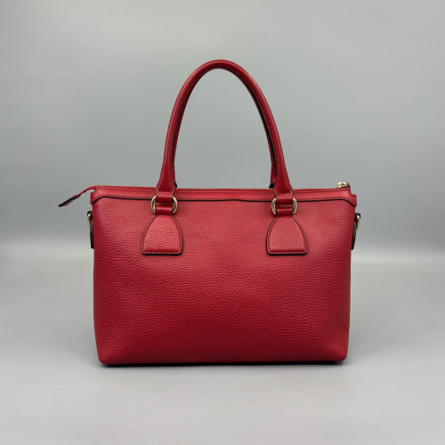 Gucci Tote Bag Grained Calfskin Red