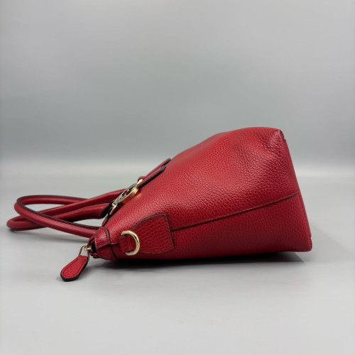 Gucci Tote Bag Grained Calfskin Red