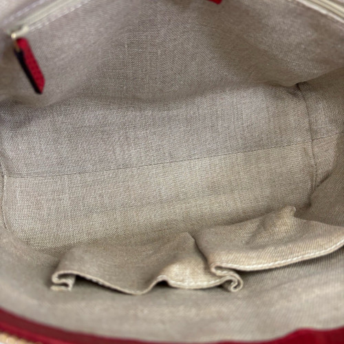 Gucci Tote Bag Grained Calfskin Red
