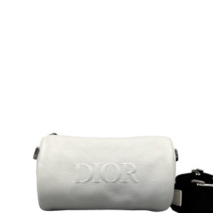 Dior Roller Messenger Bag Grained Calfskin White