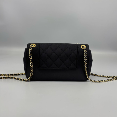 Chanel Quilted Mini Vintage Mademoiselle Flap Canvas Black Chanel Quilted Mini Vintage Mademoiselle Flap Canvas Black