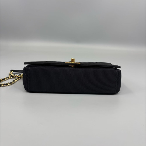 Chanel Quilted Mini Vintage Mademoiselle Flap Canvas Black Chanel Quilted Mini Vintage Mademoiselle Flap Canvas Black