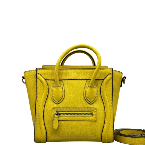 Celine Nano Luggage Grained Calfskin Yellow