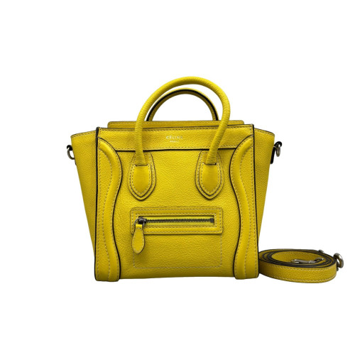 Celine Nano Luggage Grained Calfskin Yellow