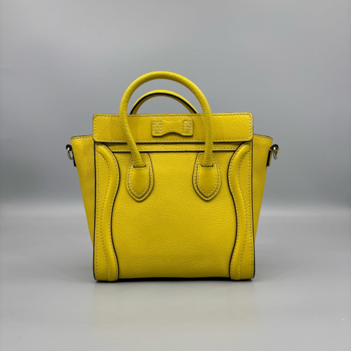 Celine Nano Luggage Grained Calfskin Yellow
