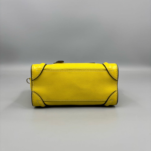 Celine Nano Luggage Grained Calfskin Yellow