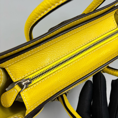 Celine Nano Luggage Grained Calfskin Yellow