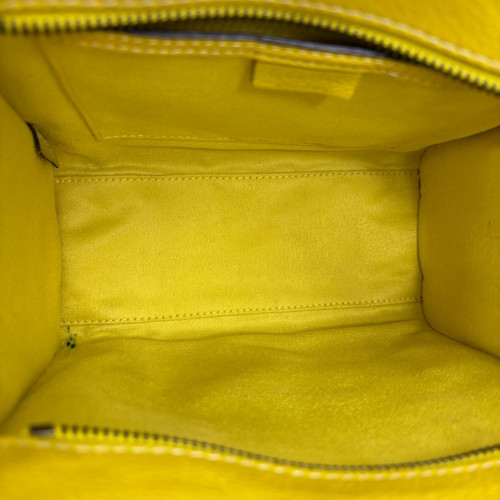 Celine Nano Luggage Grained Calfskin Yellow