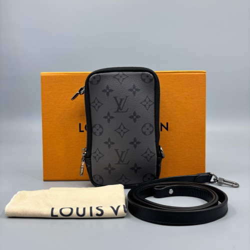 Louis Vuitton Phone Holder Monogram Eclipse Black