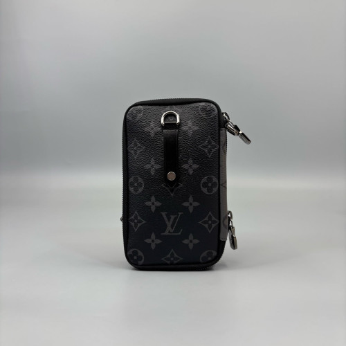 Louis Vuitton Phone Holder Monogram Eclipse Black