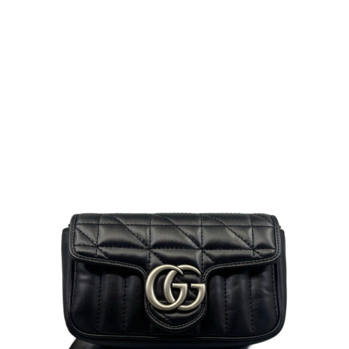 Gucci Matelasse Super Mini GG Marmont Calfskin Black Gucci Matelasse Super Mini GG Marmont Calfskin Black