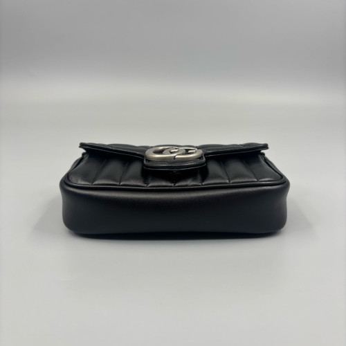 Gucci Matelasse Super Mini GG Marmont Calfskin Black Gucci Matelasse Super Mini GG Marmont Calfskin Black