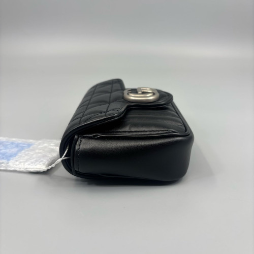 Gucci Matelasse Super Mini GG Marmont Calfskin Black Gucci Matelasse Super Mini GG Marmont Calfskin Black