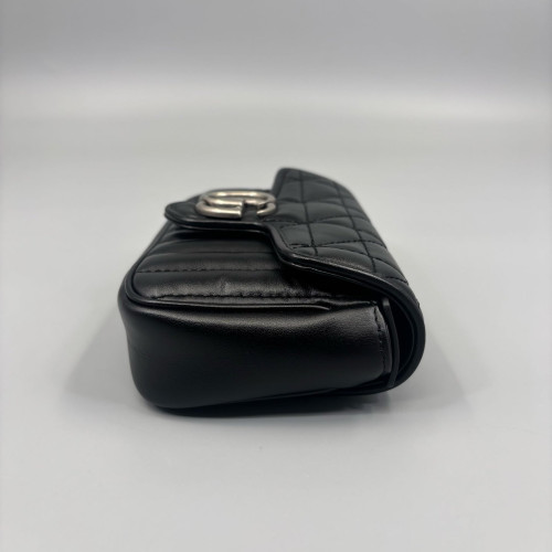 Gucci Matelasse Super Mini GG Marmont Calfskin Black Gucci Matelasse Super Mini GG Marmont Calfskin Black