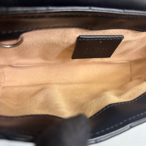 Gucci Matelasse Super Mini GG Marmont Calfskin Black Gucci Matelasse Super Mini GG Marmont Calfskin Black