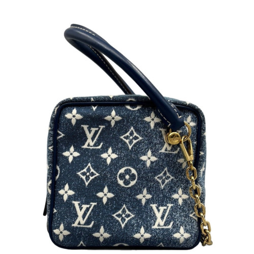 Louis Vuitton Square Bag Denim Monogram Blue White