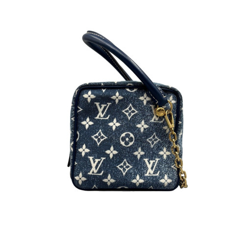 Louis Vuitton Square Bag Denim Monogram Blue White
