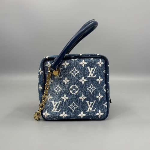 Louis Vuitton Square Bag Denim Monogram Blue White