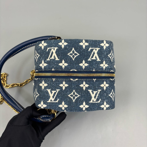 Louis Vuitton Square Bag Denim Monogram Blue White