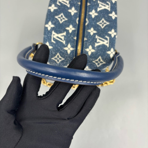 Louis Vuitton Square Bag Denim Monogram Blue White