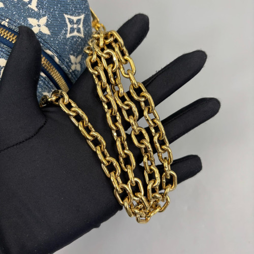 Louis Vuitton Square Bag Denim Monogram Blue White