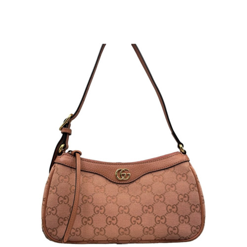 Gucci Small Ophidia Hobo GG Supreme Monogram Calfskin Pink