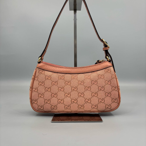 Gucci Small Ophidia Hobo GG Supreme Monogram Calfskin Pink
