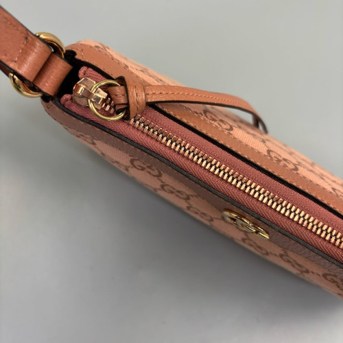 Gucci Small Ophidia Hobo GG Supreme Monogram Calfskin Pink