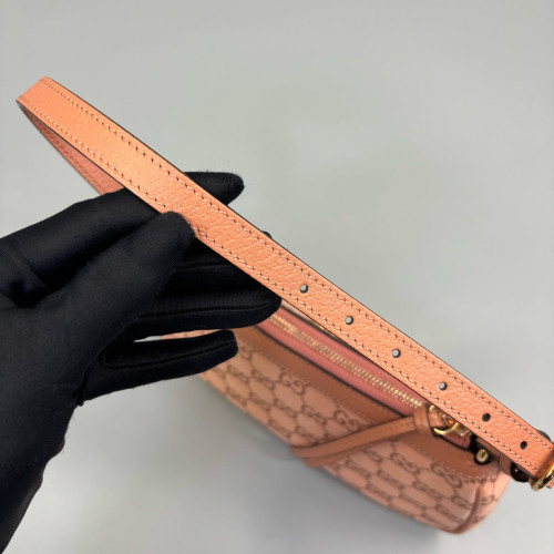 Gucci Small Ophidia Hobo GG Supreme Monogram Calfskin Pink