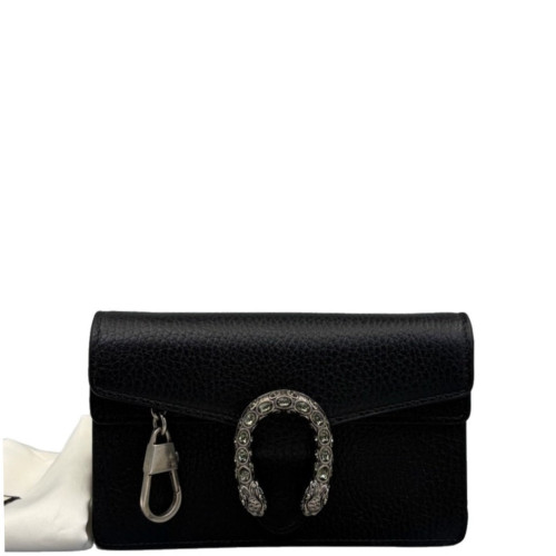Gucci Super Mini Dionysus Grained Calfskin Black