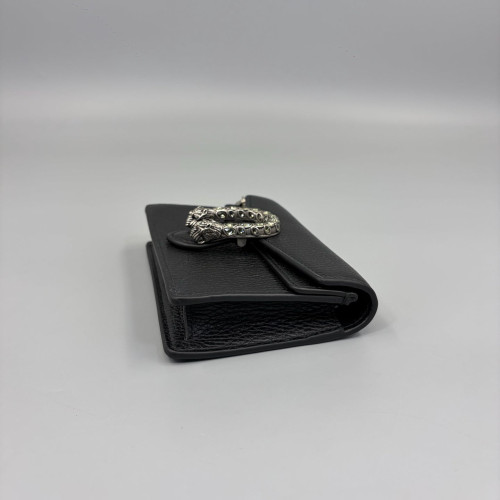 Gucci Super Mini Dionysus Grained Calfskin Black