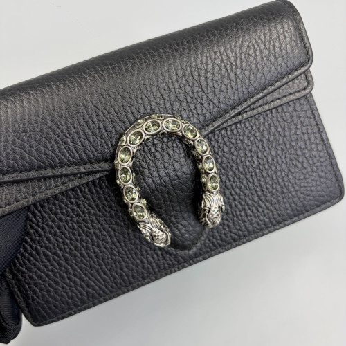 Gucci Super Mini Dionysus Grained Calfskin Black