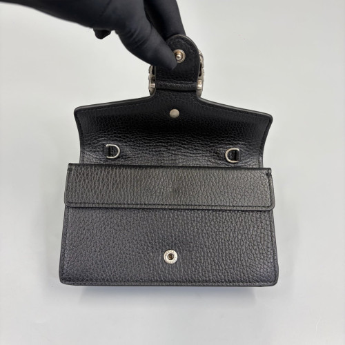 Gucci Super Mini Dionysus Grained Calfskin Black