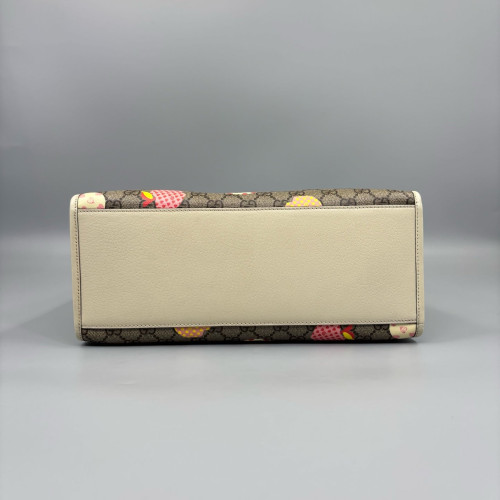 Gucci Tote Bag GG Supreme Monogram Calfskin Beige Brown