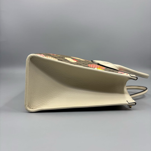 Gucci Tote Bag GG Supreme Monogram Calfskin Beige Brown