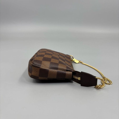 Louis Vuitton Mini Pochette Accessories Damier Ebene Brown