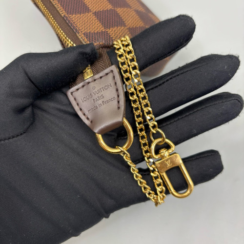 Louis Vuitton Mini Pochette Accessories Damier Ebene Brown