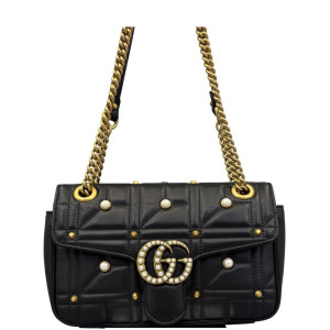 Gucci Small GG Marmont Calfskin Black