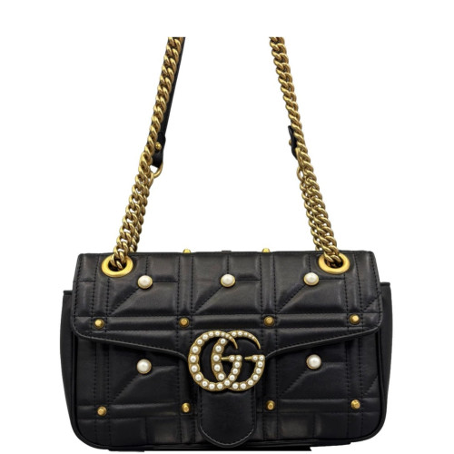 Gucci Small GG Marmont Calfskin Black
