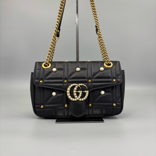 Gucci Small GG Marmont Calfskin Black