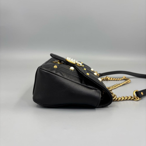 Gucci Small GG Marmont Calfskin Black