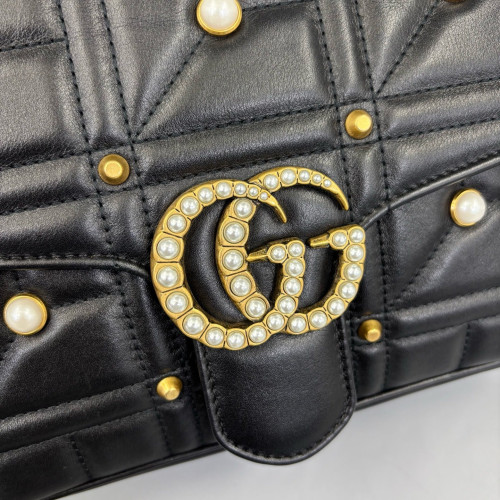 Gucci Small GG Marmont Calfskin Black