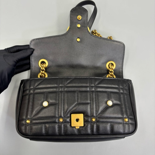 Gucci Small GG Marmont Calfskin Black