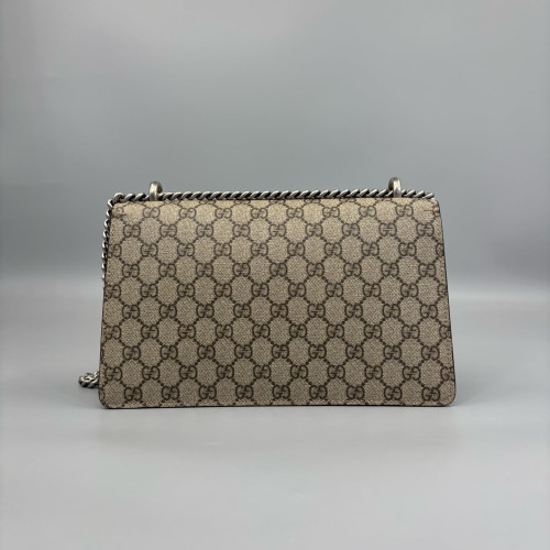 Gucci Meium Dionysus GG Supreme Monogram Suede Beige Brown