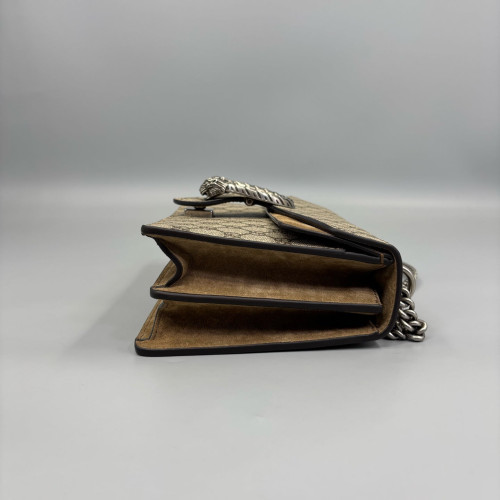 Gucci Meium Dionysus GG Supreme Monogram Suede Beige Brown
