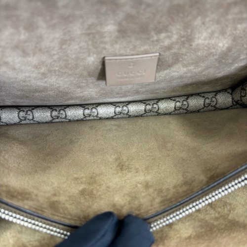 Gucci Meium Dionysus GG Supreme Monogram Suede Beige Brown