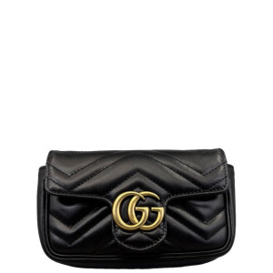 Gucci Super Mini GG Marmont Calfskin Black