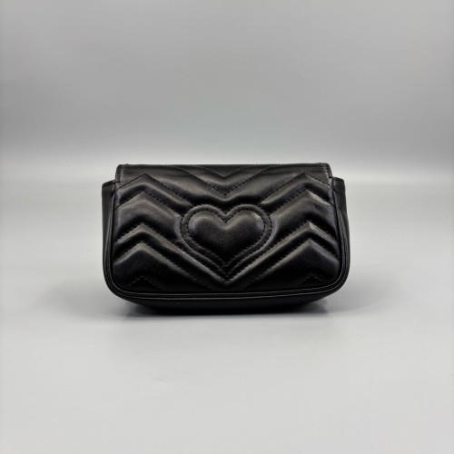 Gucci Super Mini GG Marmont Calfskin Black